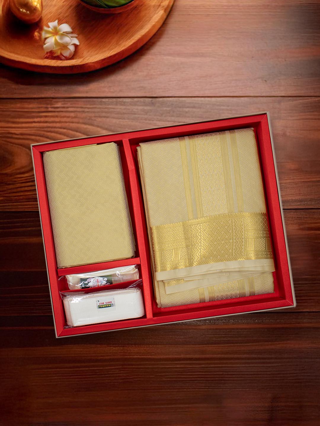 Men Art Silk Dhoti & Shirting Set DJ.Gold Subakalyan (2 in 1) SK06