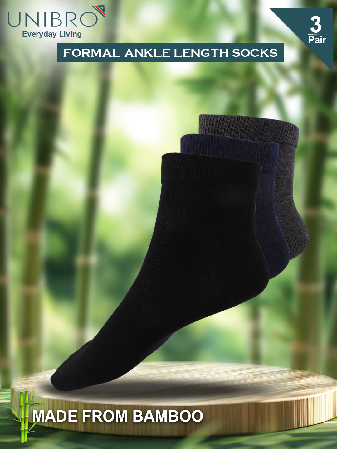 Men Bamboo Formal Ankle Length Socks with Assorted Colours FAS2