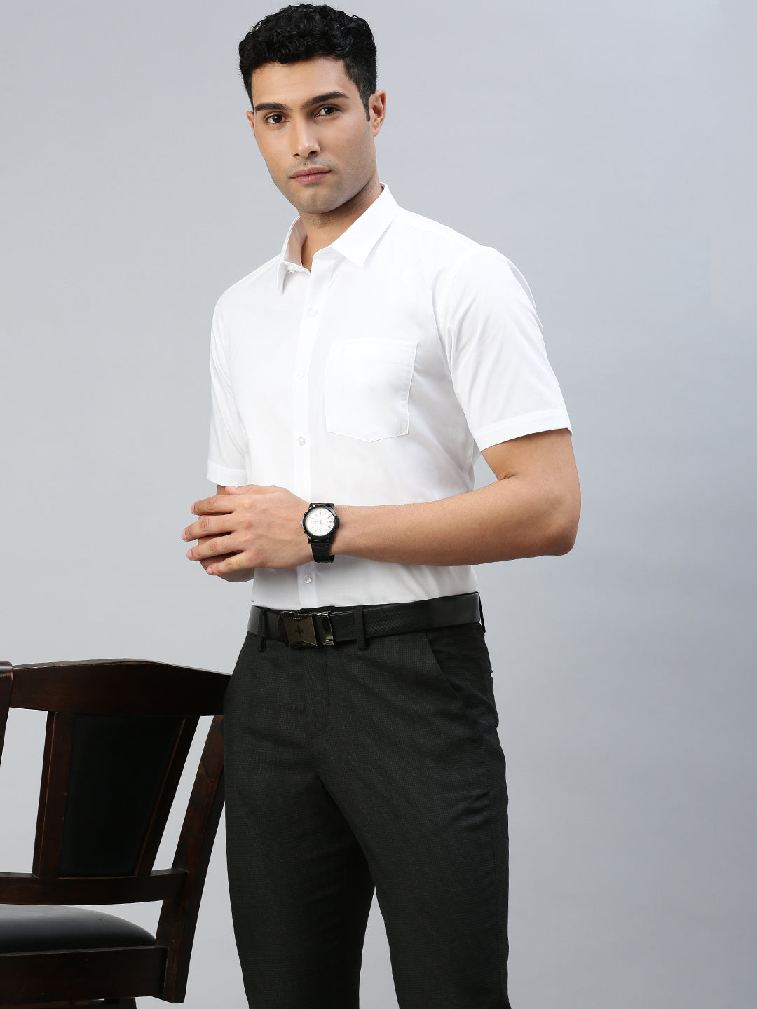 Men 100% Cotton White Shirt Super Faast