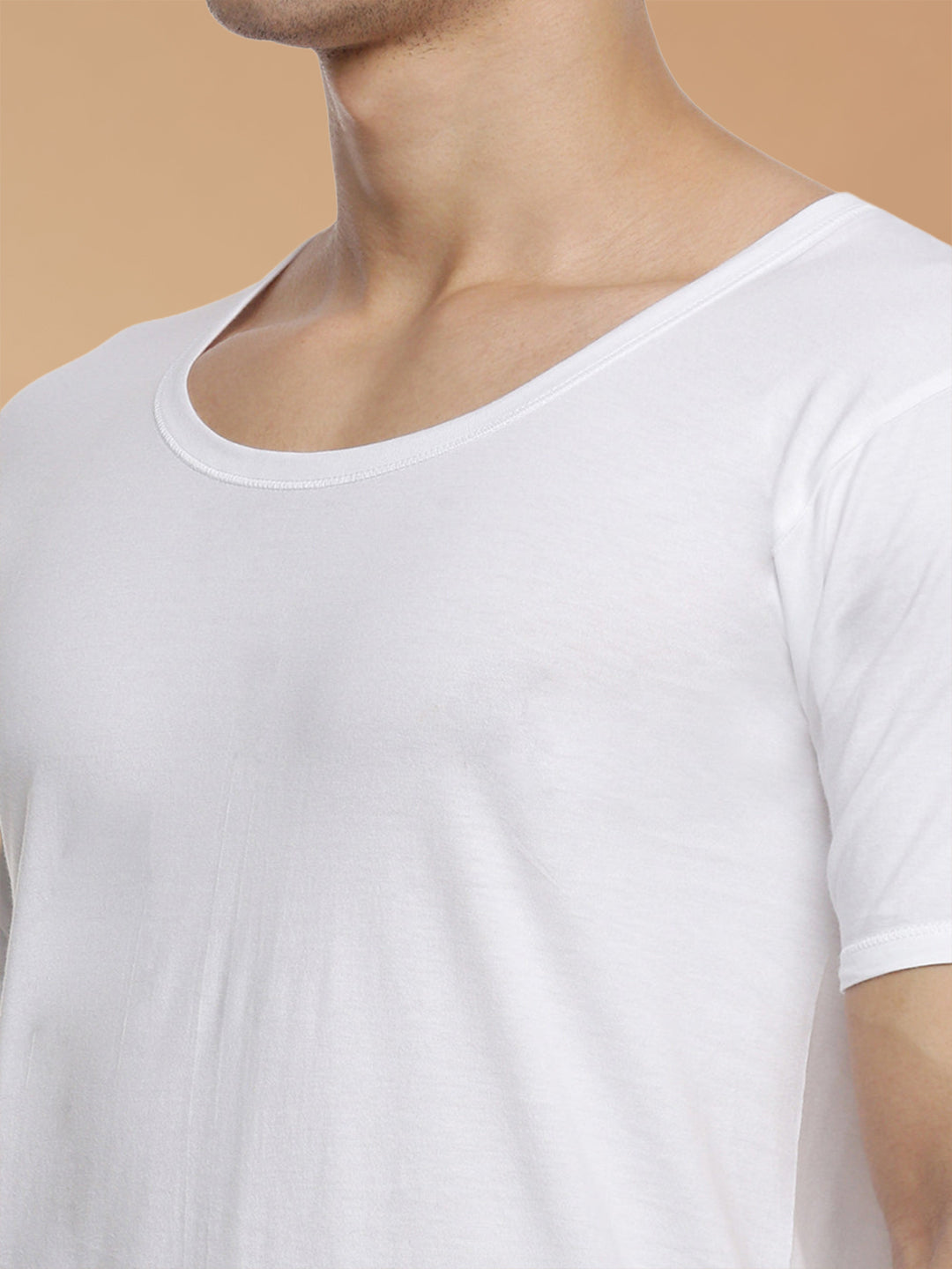 100 % Combed Cotton White Vest RNS Romex (Pack of 2)