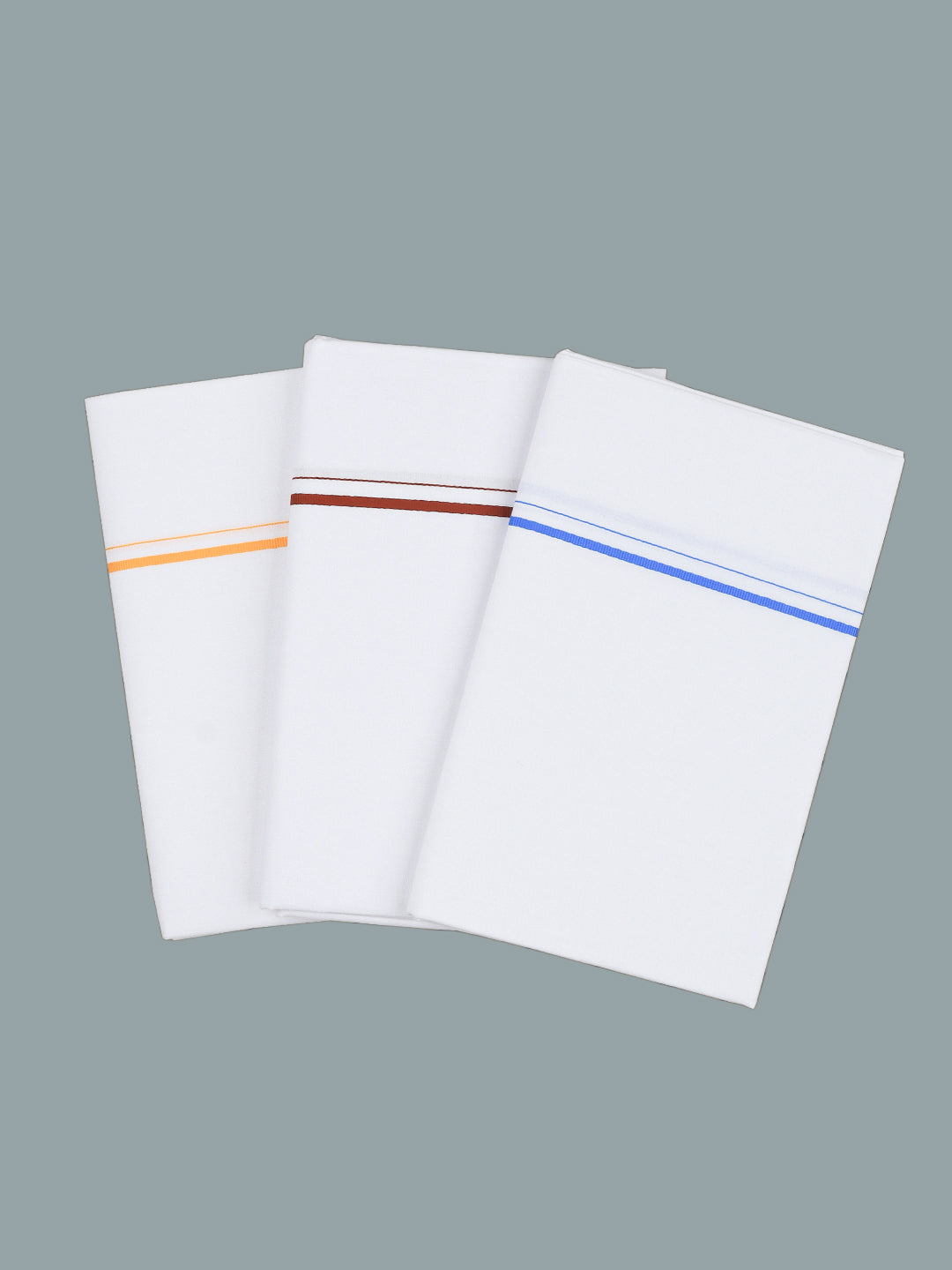 Mens Cotton Blend Dhoti with Assorted Border 2M (Pack of 3)