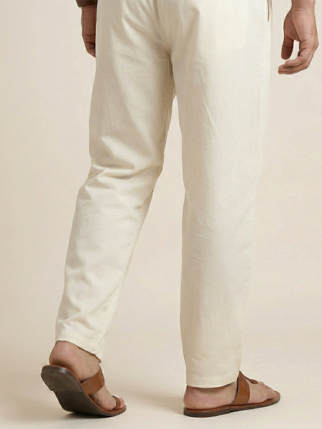 Men Cotton Cream Kurta Pant