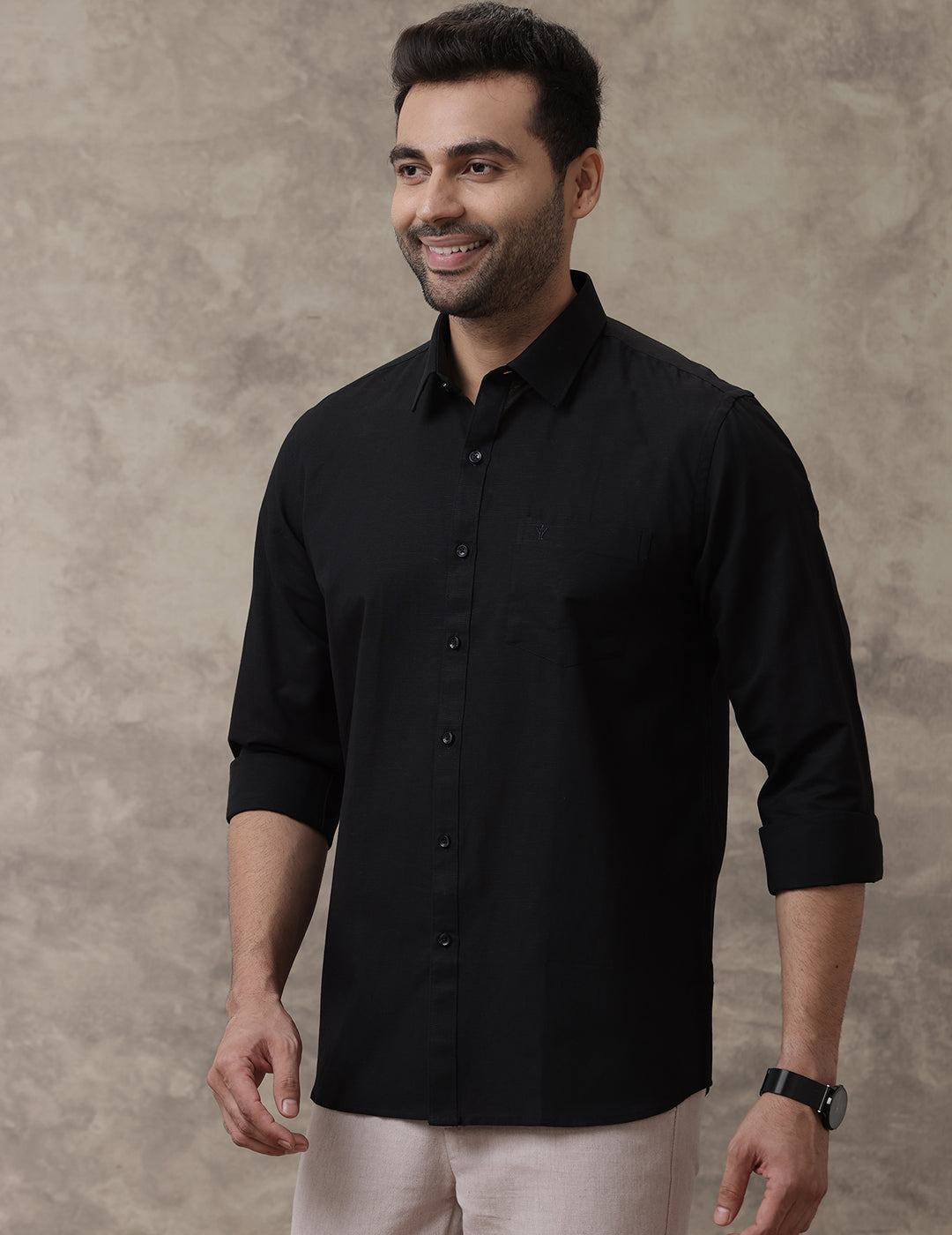 Men Linen Cotton White & Black Full Sleeves Shirt Combo (2 Pcs Pack)
