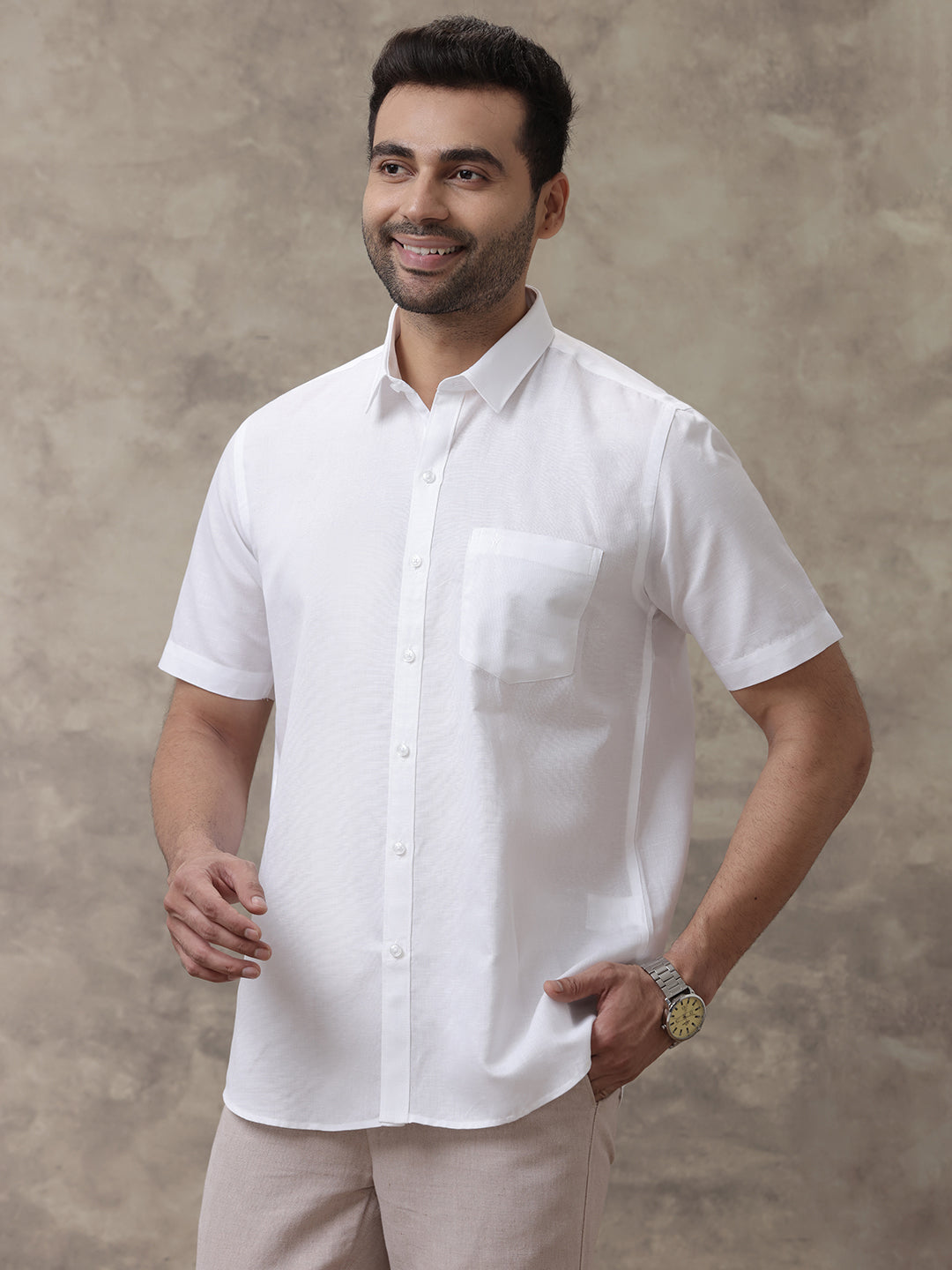 Men Cotton Linen White Shirts