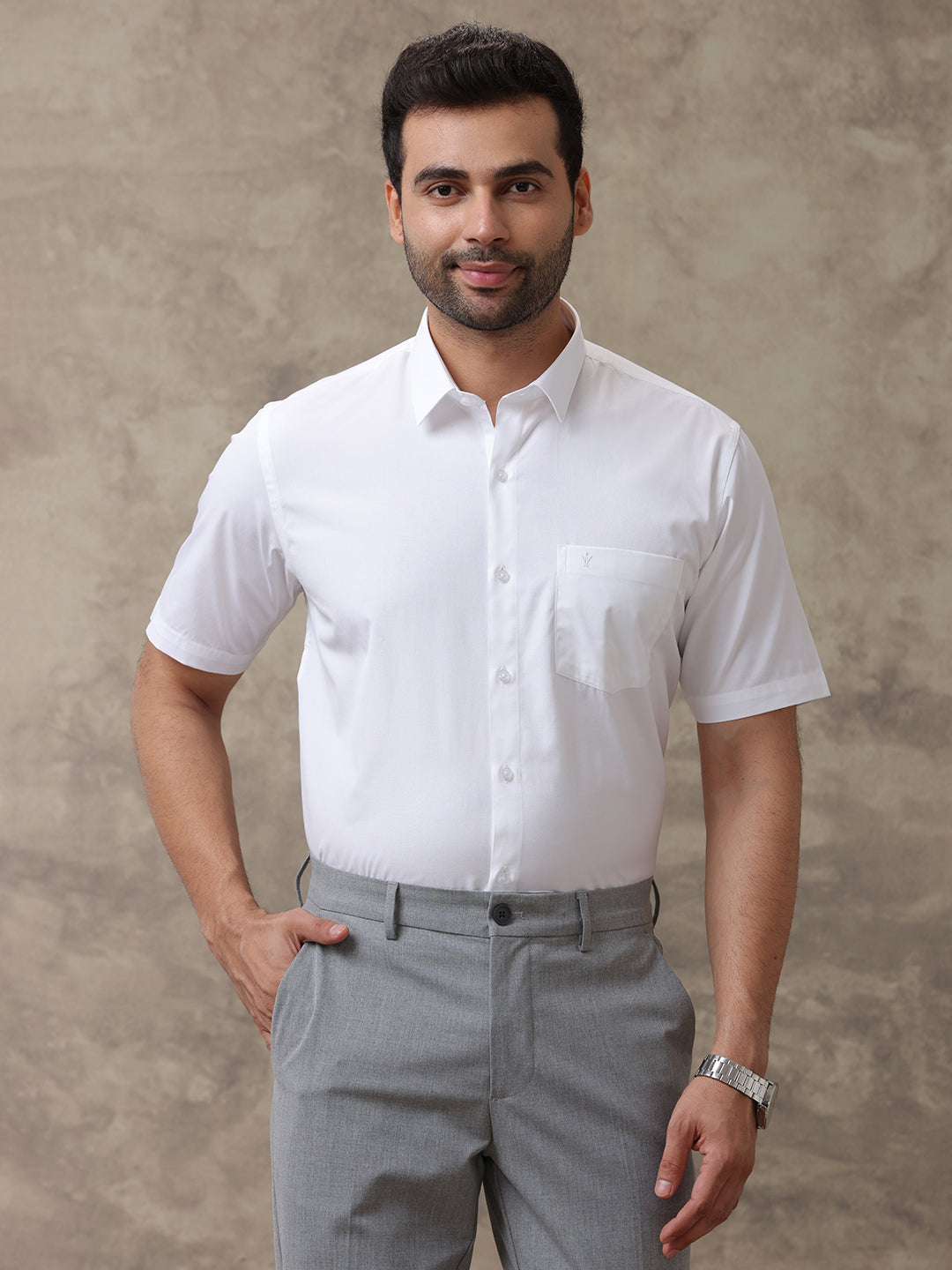 Men 100% Cotton White Shirt Luxury Cotton
