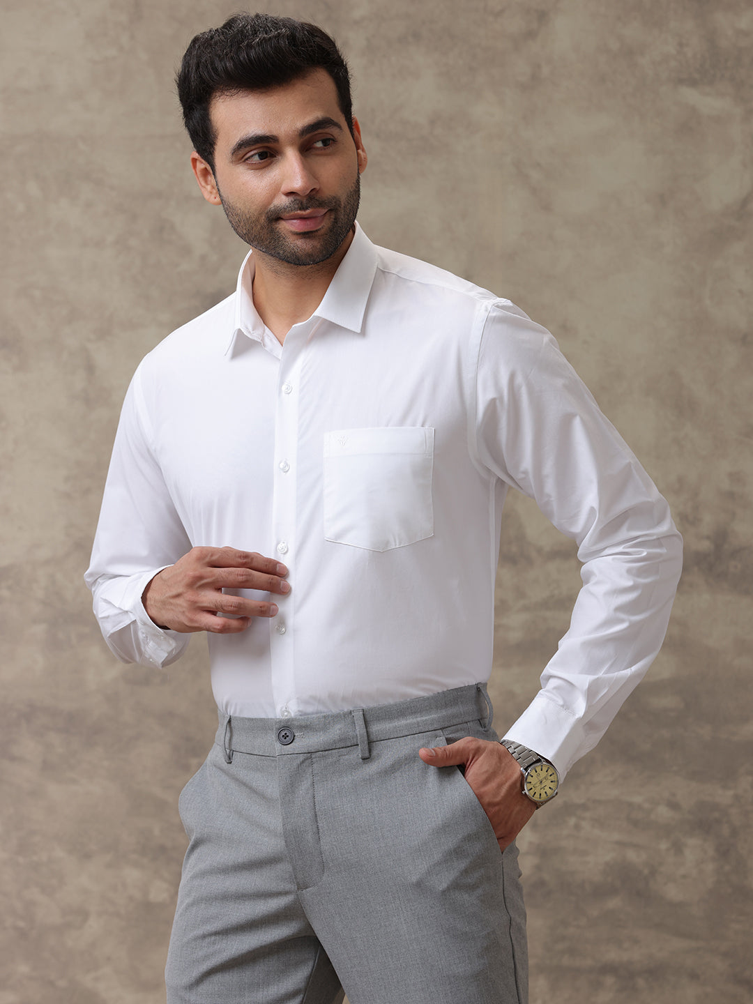 Men Premium 100% Cotton White Shirt - Ultimate R7