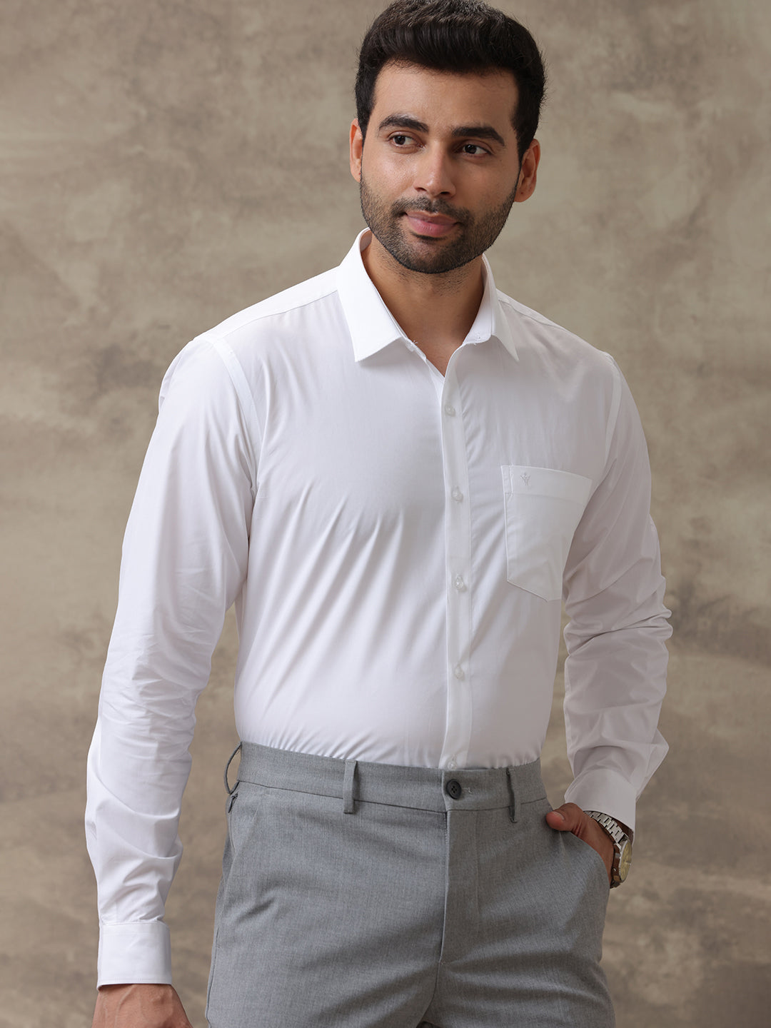 Charcoal Grey White Shirt And Grey Pant Formal White Shirt Grey