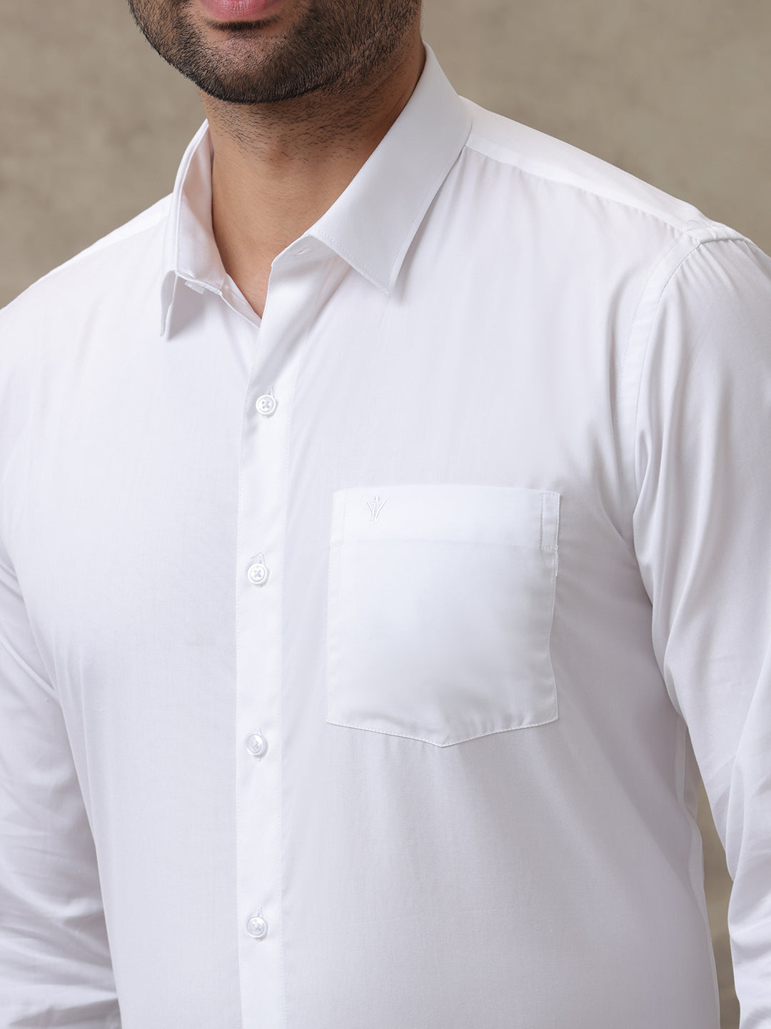 Men 100% Pima Cotton White Shirt_Viceroy