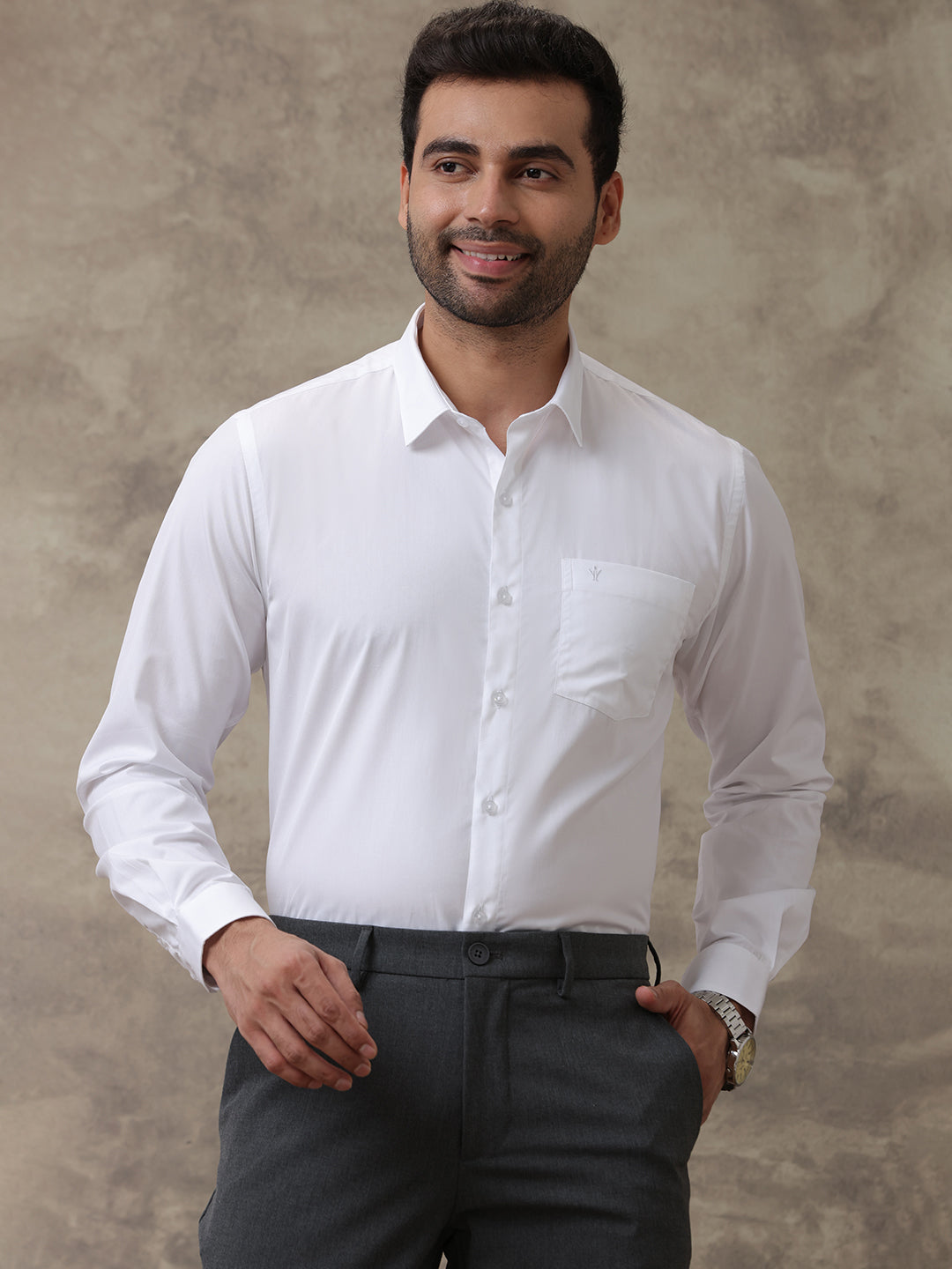 Men Premium 100% Cotton White Shirt Majestic