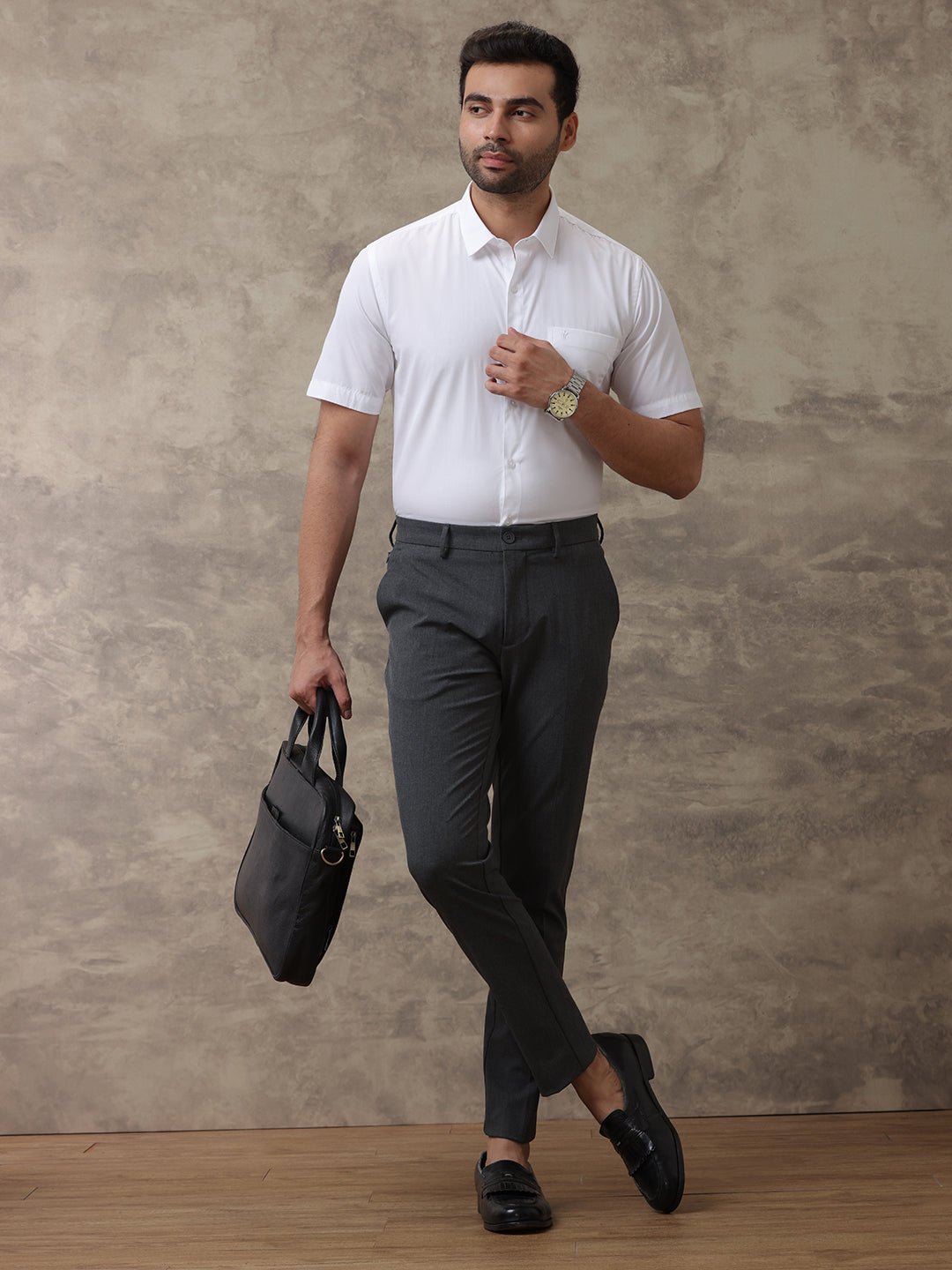 Men 100% Pima Cotton White Shirt_Viceroy