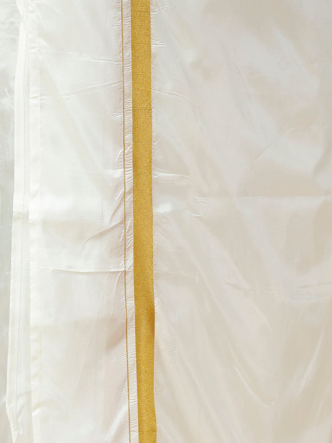 Mens Dark Peach Full Sleeves Shirt with Art Silk Double Dhoti Combo PS3-Bottom view