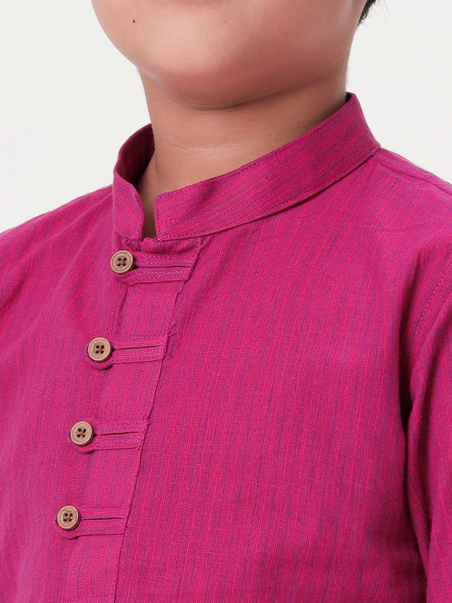 Boys Breeze Cotton Full Sleeves Purple Kurta with Pyjama Pant Combo-Zoom view