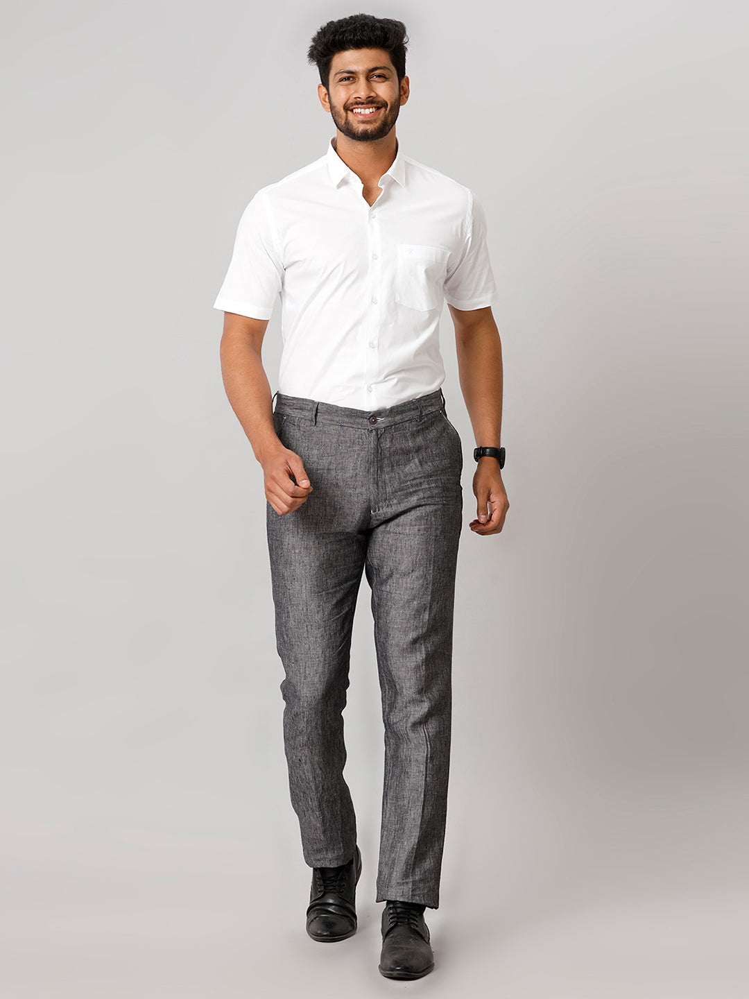 Mens Uniform Cotton White Shirt Half Sleeves-Full view