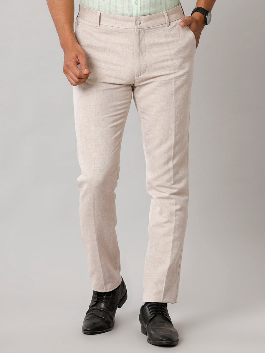 Mens Linen Cotton Trim Fit Sandal Pants