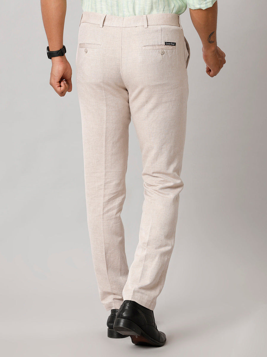 Mens Linen Cotton Trim Fit Sandal Pants-Back view