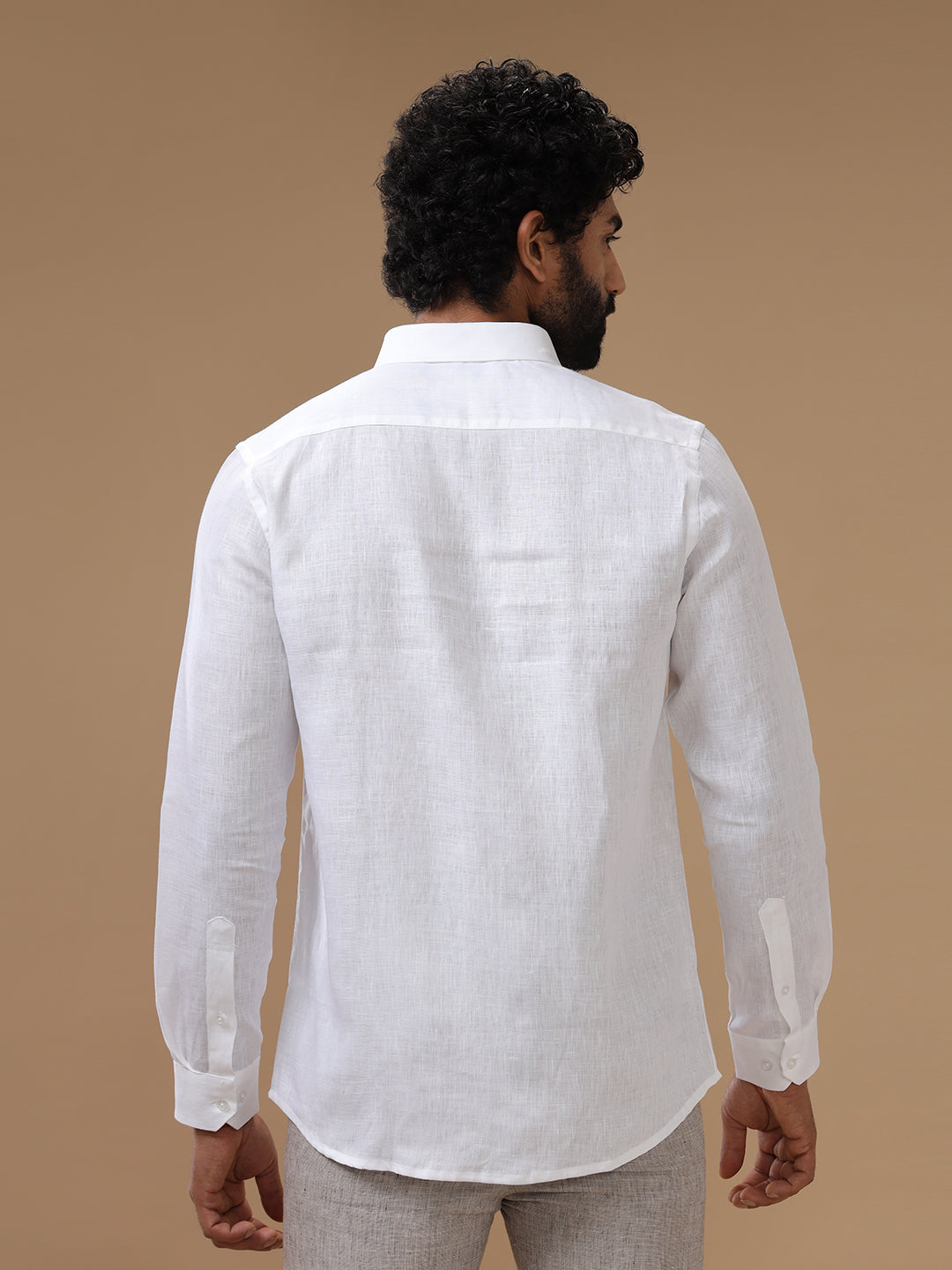 Men Linen Rich White Shirt LC