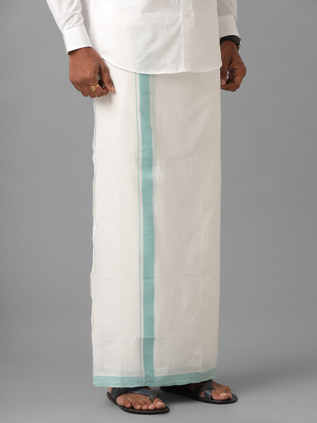 100% Cotton Double Dhoti White Success Spl SS02