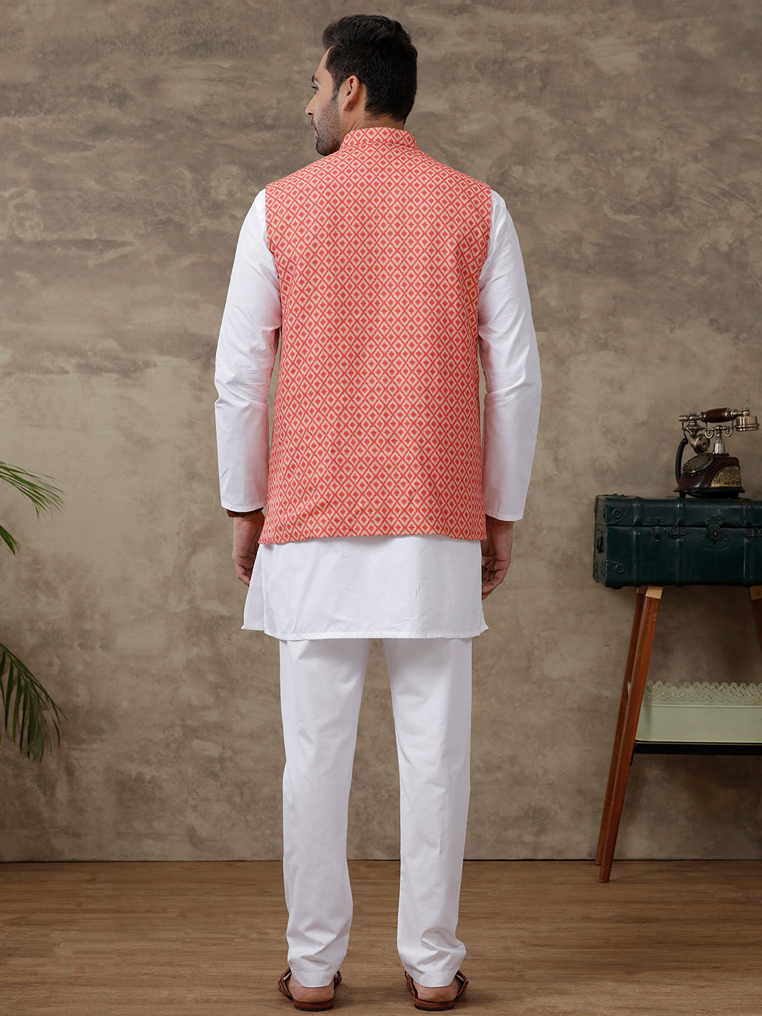 Men Ethnic Jacket Red JB15