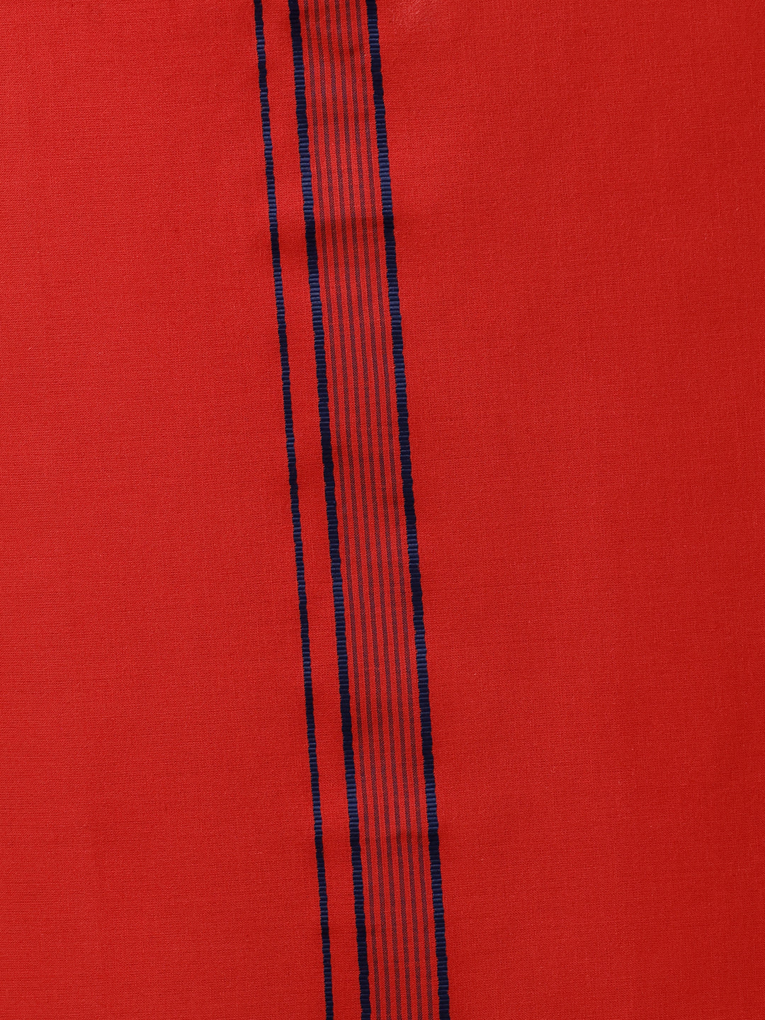 Men Cotton Blend Single Layer Red Dhoti with Fancy Border Charming Line Colour 11