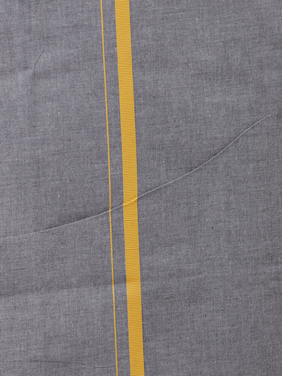 Men Cotton Blend Single Layer Grey Dhoti with Big Border YSG02