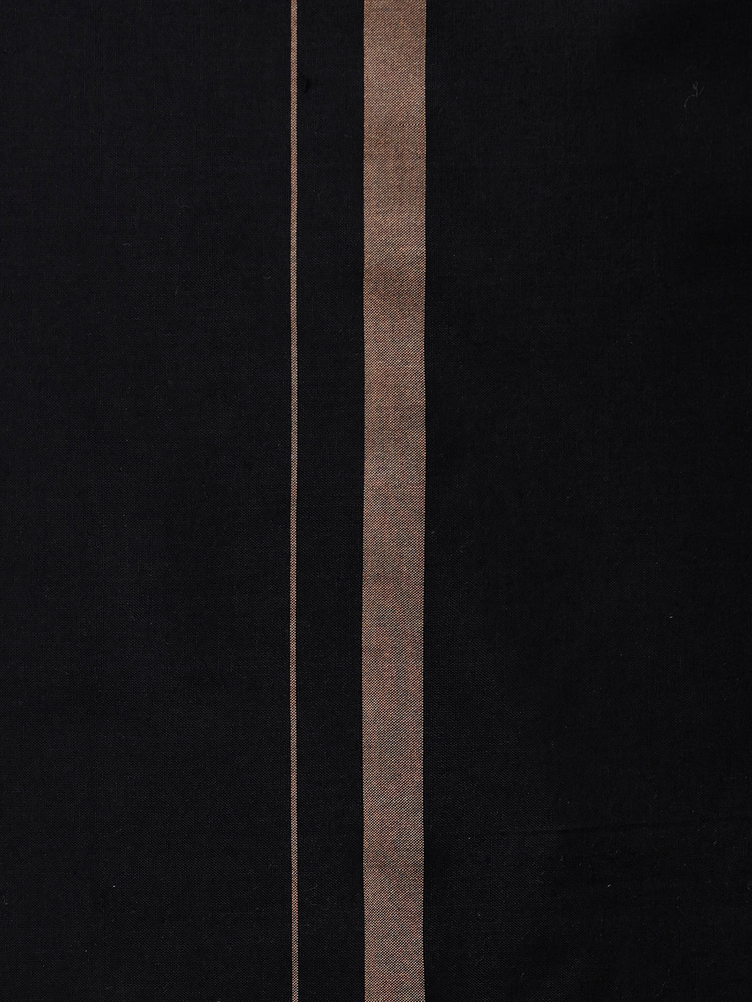 Men Cotton Blend Single Layer Black Dhoti & Towel Set with Assorted Border