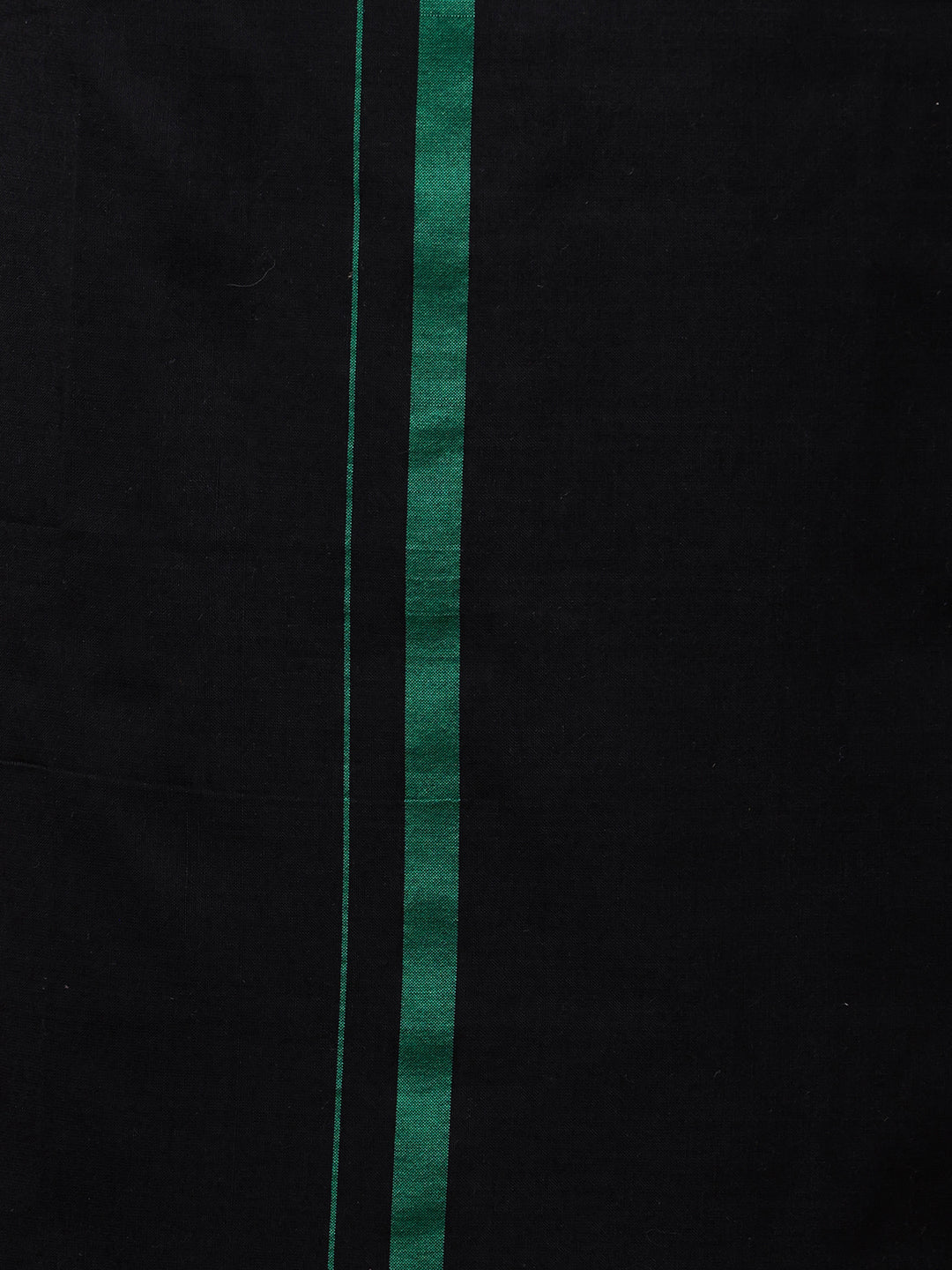 Men Cotton Blend Single Layer Black Dhoti & Towel Set with Assorted Border