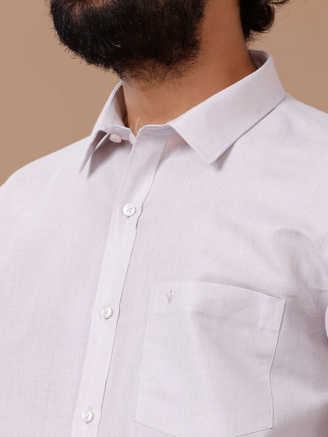 Men Tissue Lavender Dhoti & Full Sleeves Shirt Set