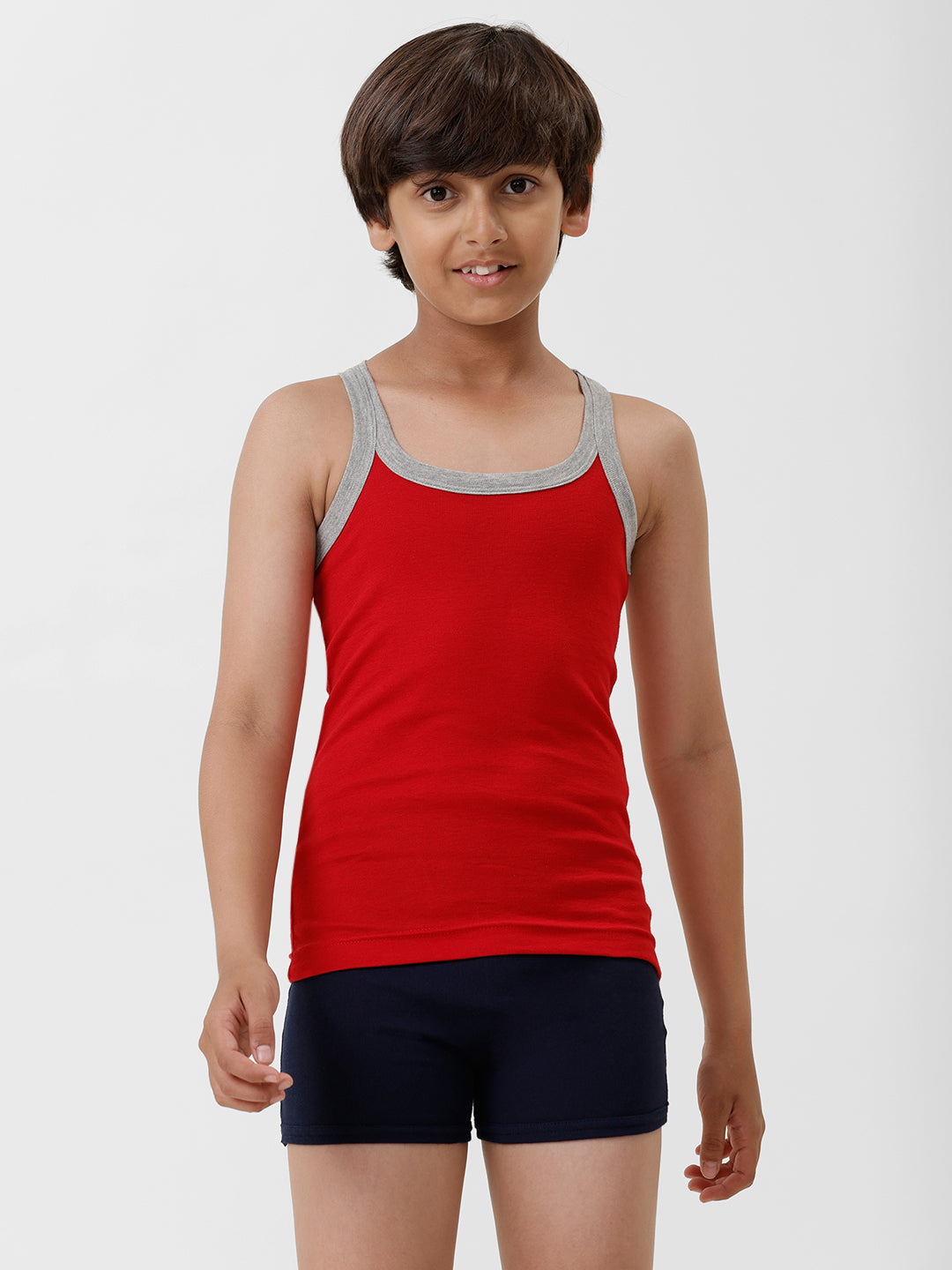 Boys Combed Cotton Assorted Colour Gym Vest 4002 ( Pack of 2)