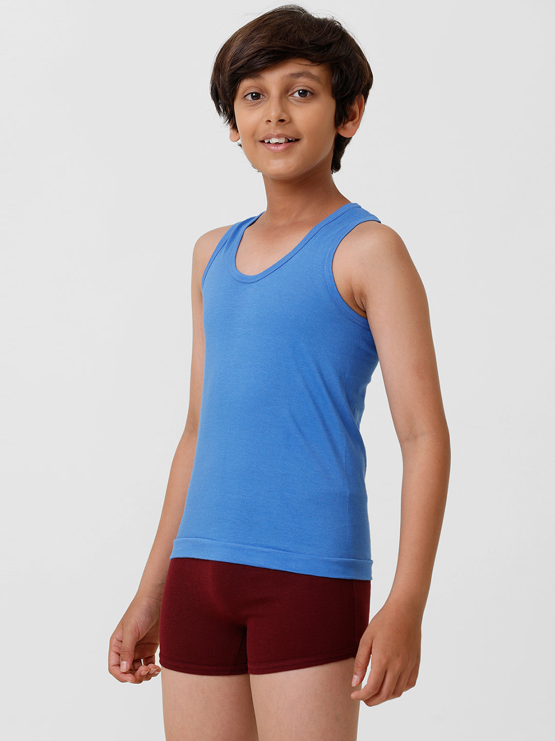 Boys Combed Cotton Assorted Colour Banian Sukra RN (Pack of 4)