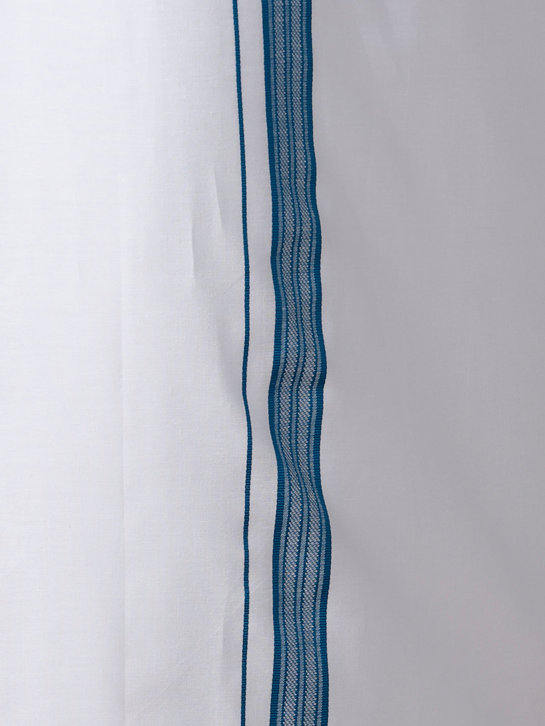 Men Jelly Blue Shirt With Matching Border Dhoti Set Trendy