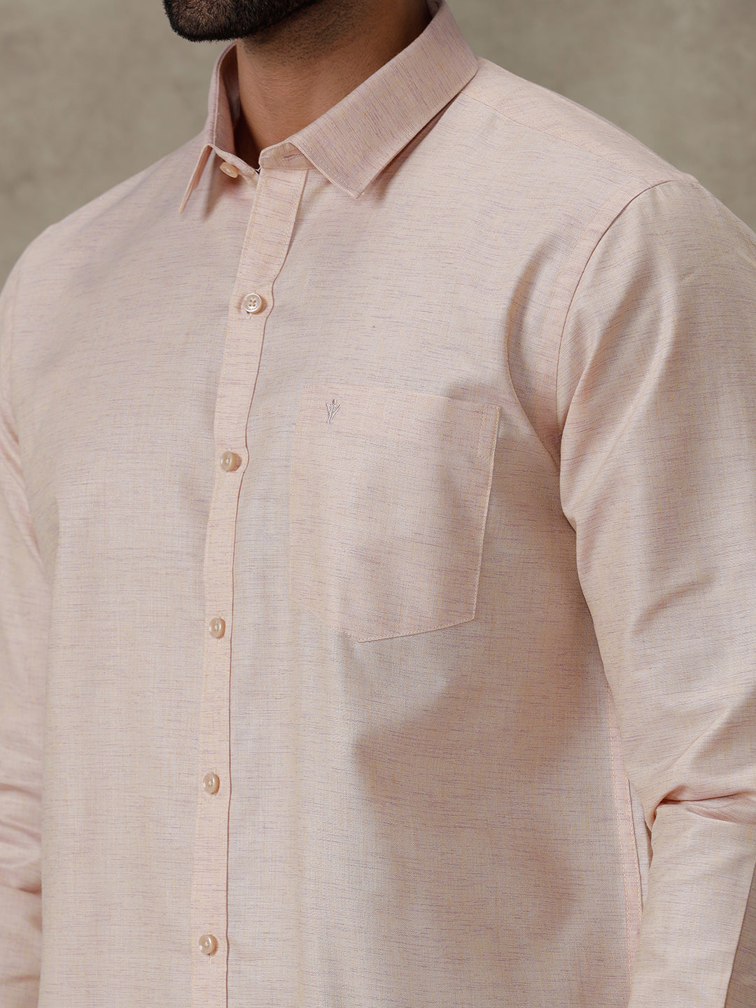 Men Cotton Rich Shirt Light Brown Trendy 8 YH3