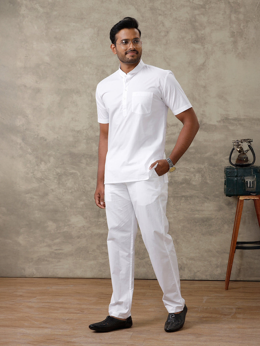 Men Cotton White By Pant
