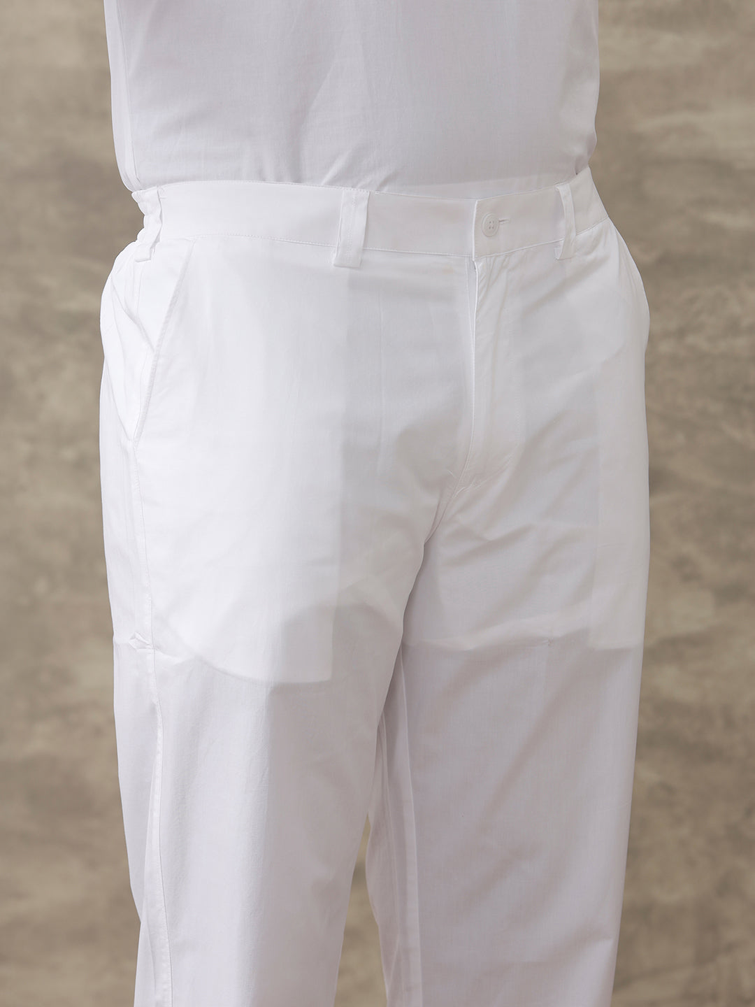 Men Cotton White By Pant