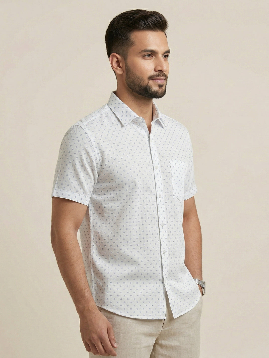 Men Cotton Rich Printed Shirt T66 APT13