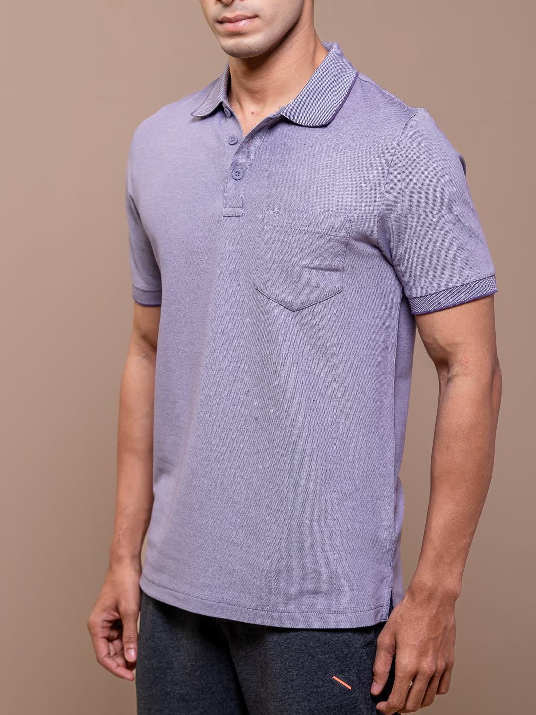 Men's Cotton Rich Pique Polo Violet