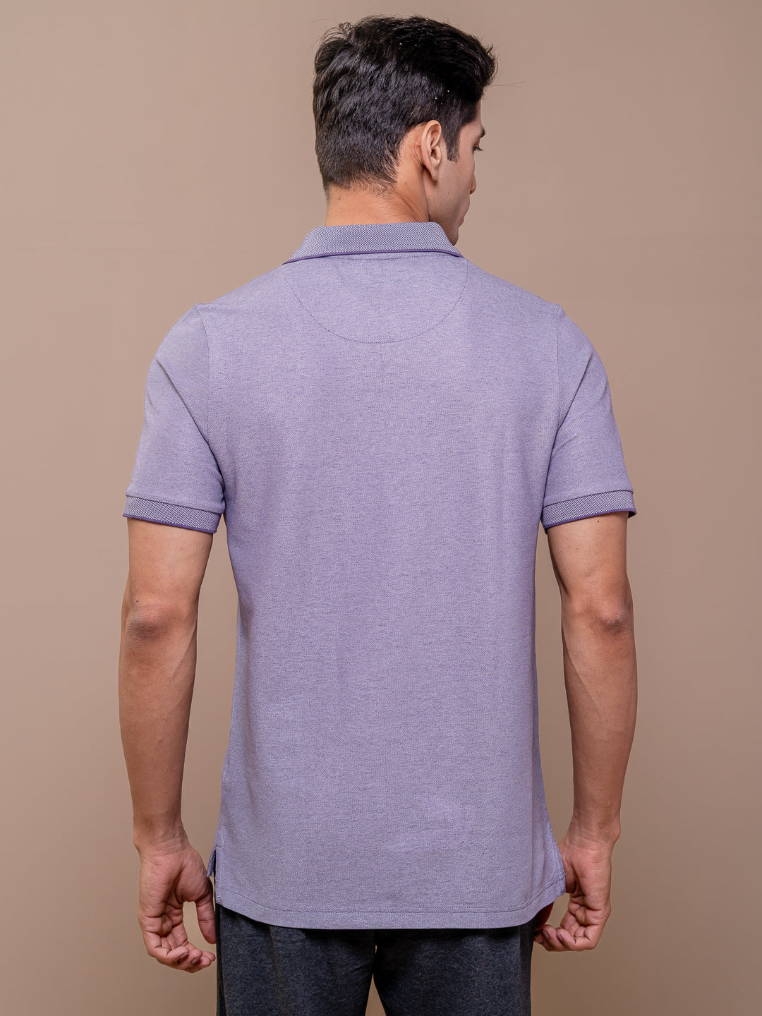 Men's Cotton Rich Pique Polo Violet