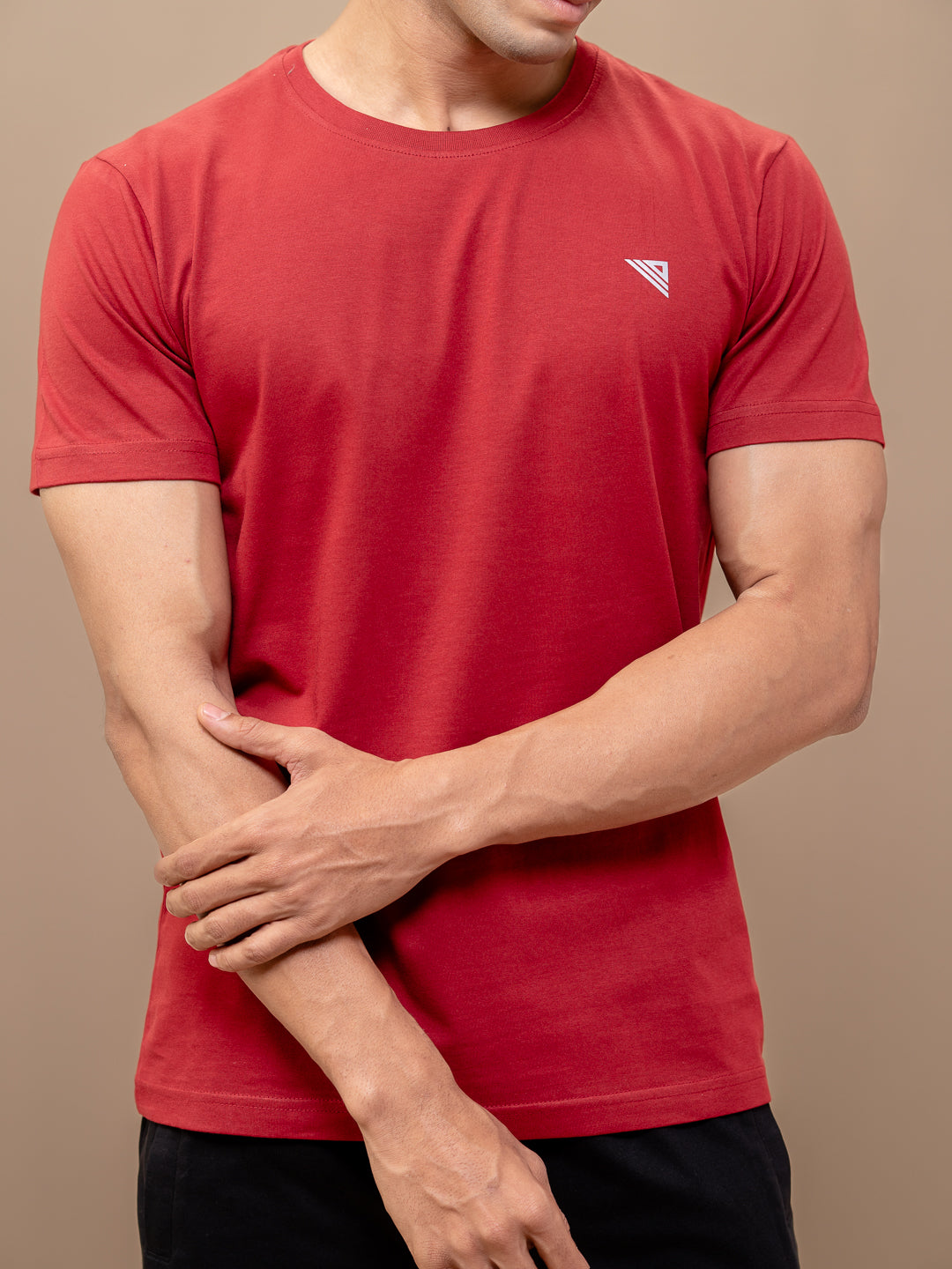 Men 100% Cotton Smart Fit Expert Tee Maroon ET6