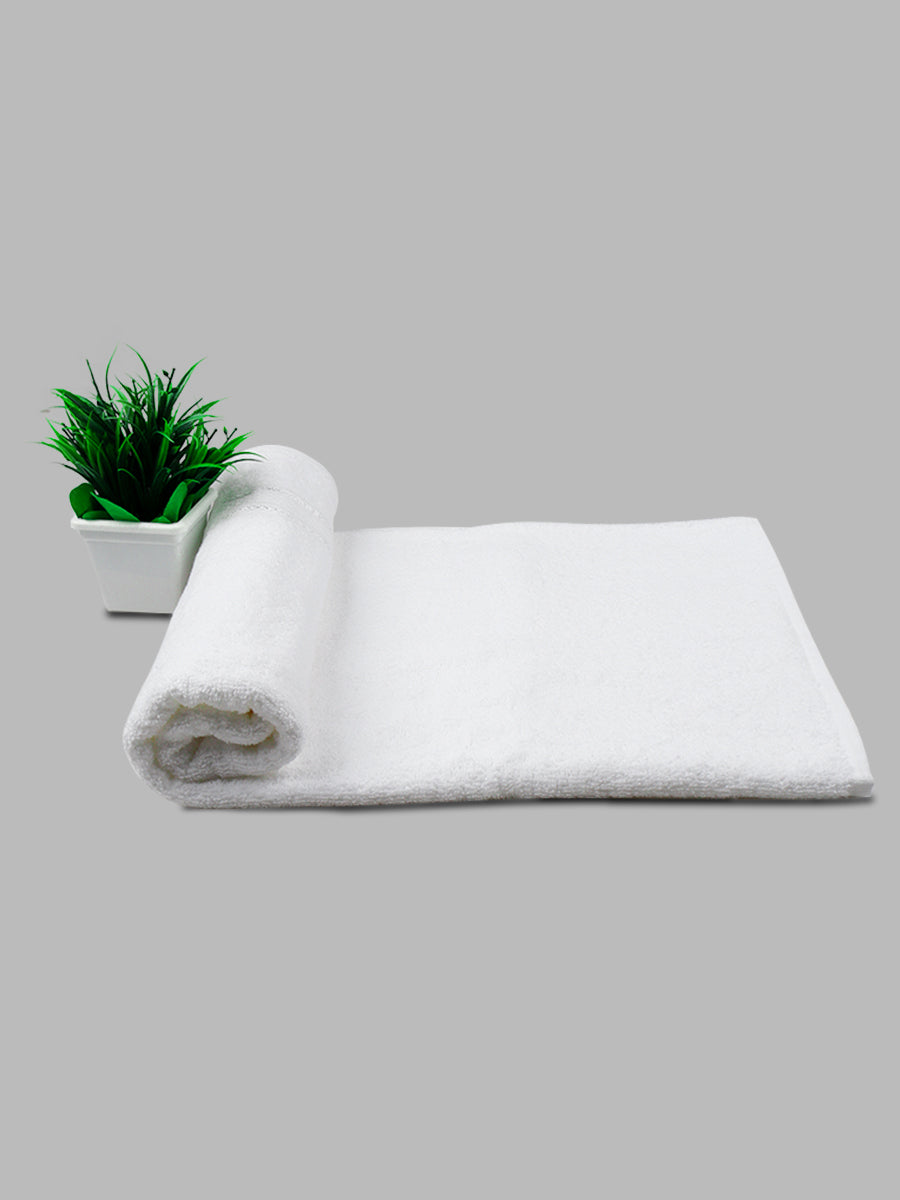 Premium Soft & Absorbent Cotton Bamboo White Terry Bath Towel-View two