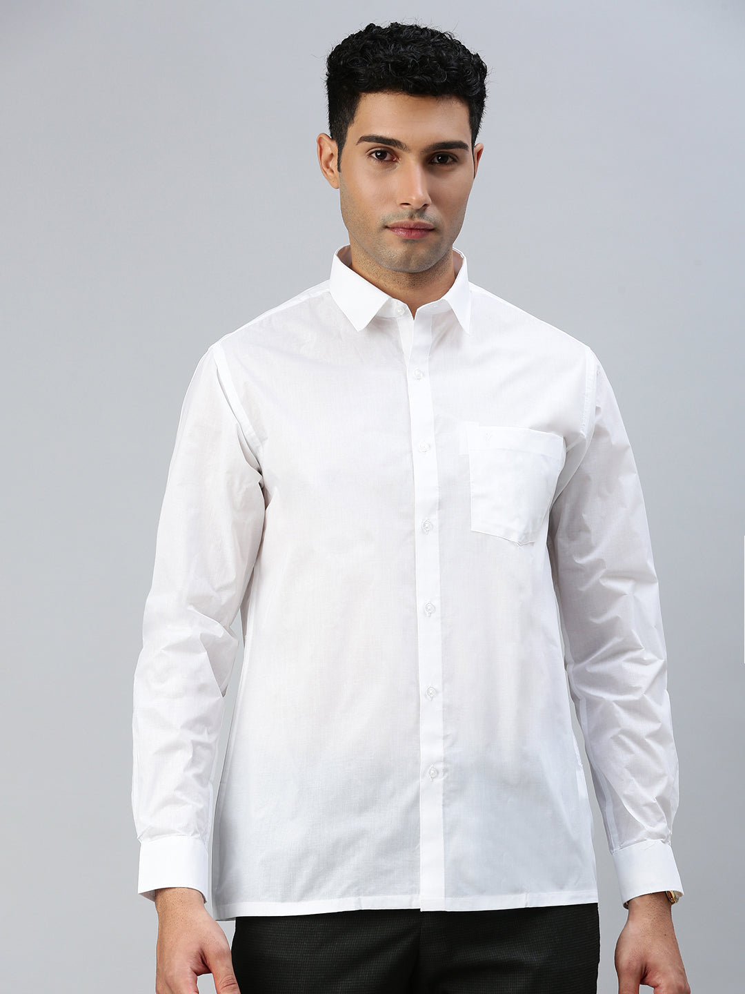 Men 100% Cotton Shirt Justice White