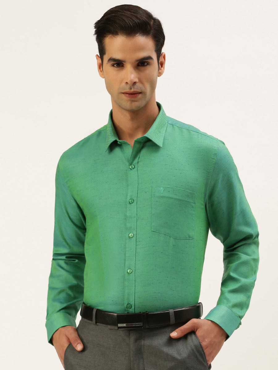 Men Cotton Rich Shirt Green CY10