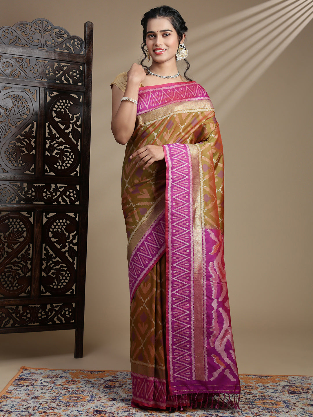 Women Mustard Soft Silk Saree SS394