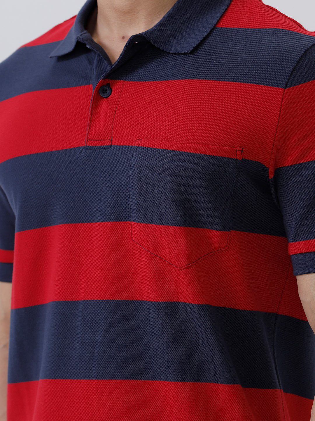 Men Smart Fit Exclusive Striped Polo T-Shirt Savvy Red ED3