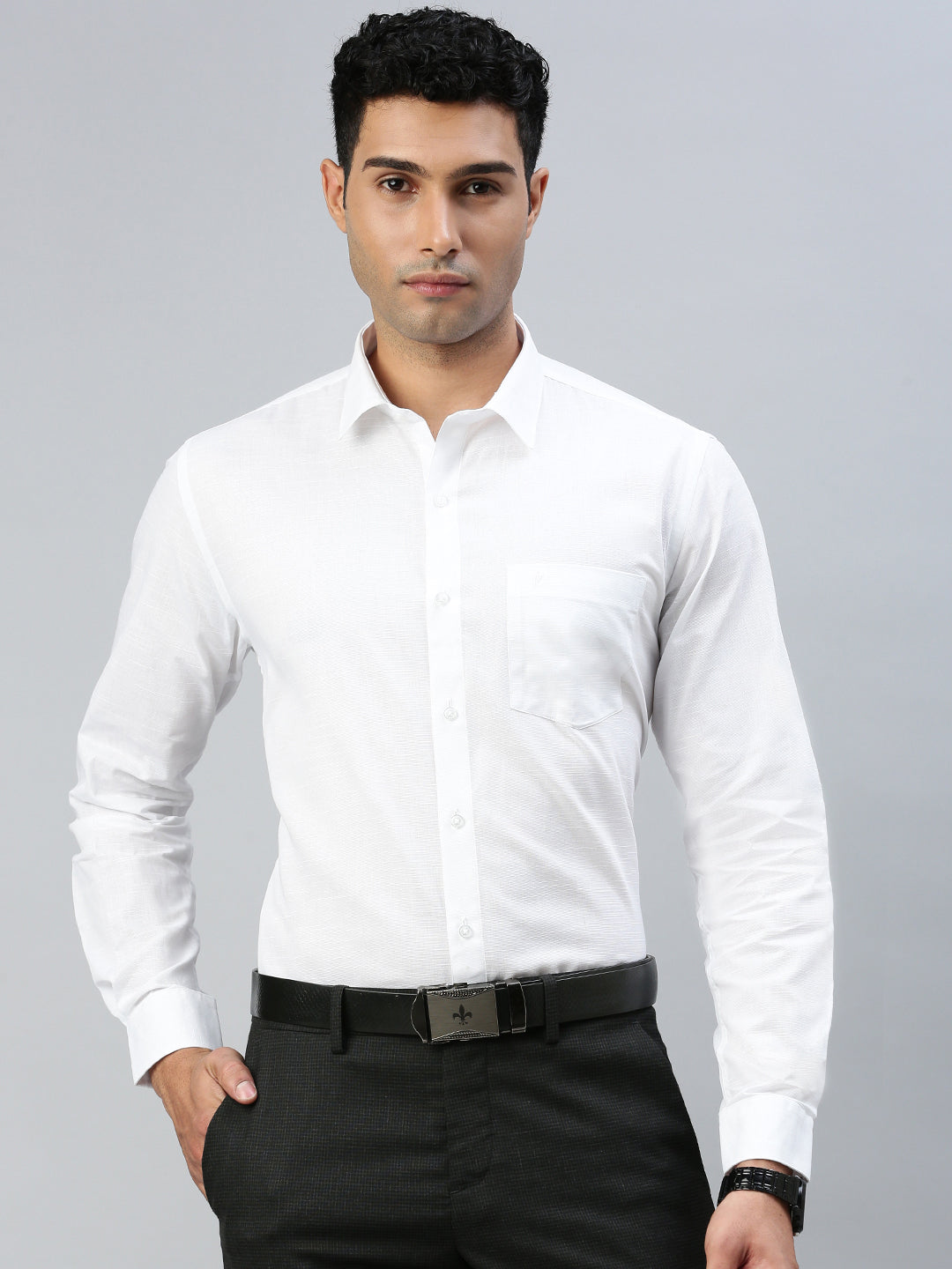 Men 100% Cotton Shirt Celebrity White 32