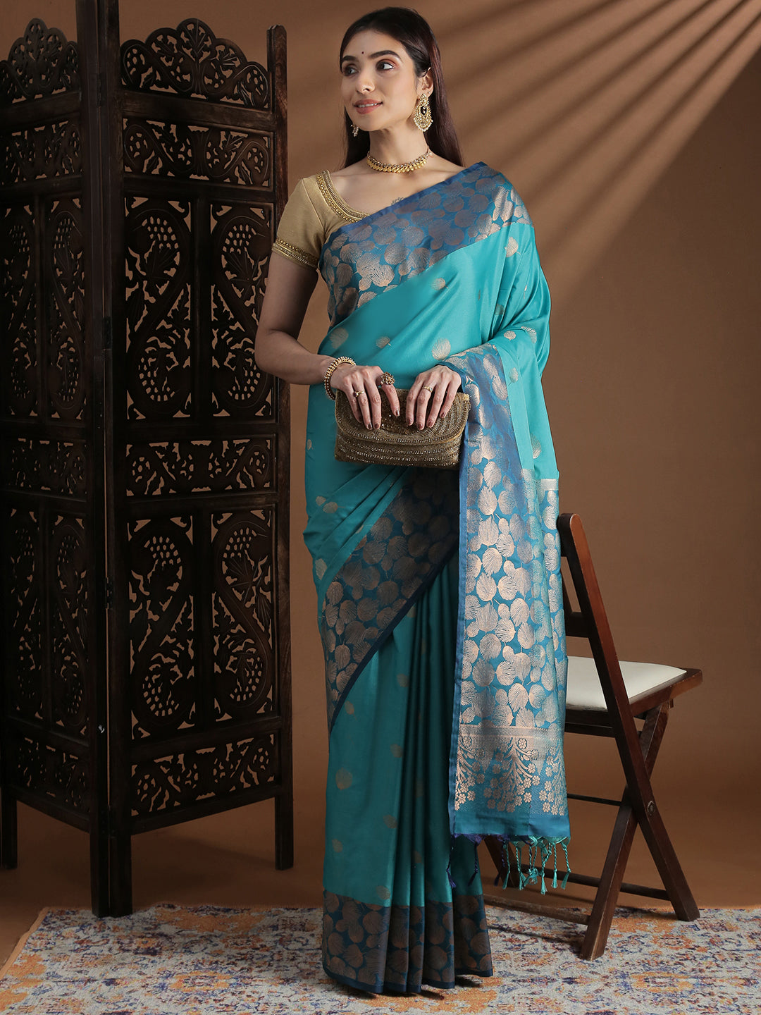 Women Soft Silk Saree Green SS414