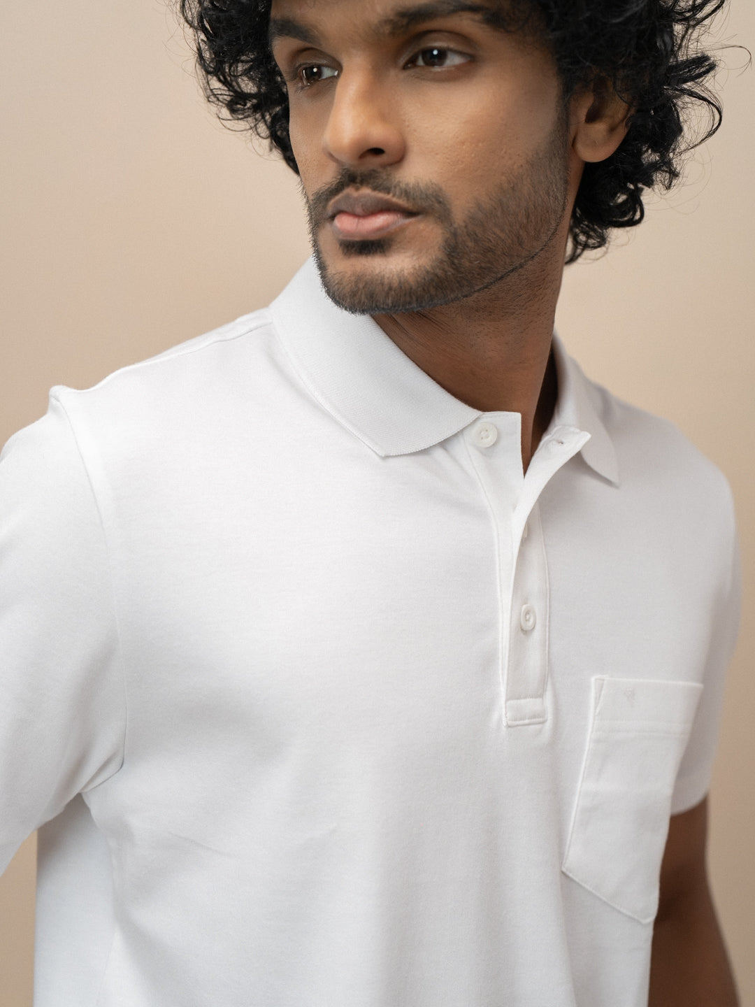 Men Extra Long Staple Cotton Smart Fit Apex Polo T-Shirt White AX1