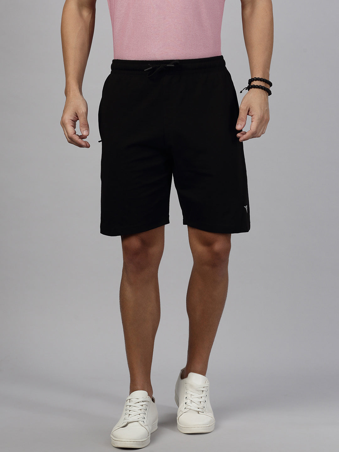 Men Heather Rose T-shirt and Black Shorts Combo