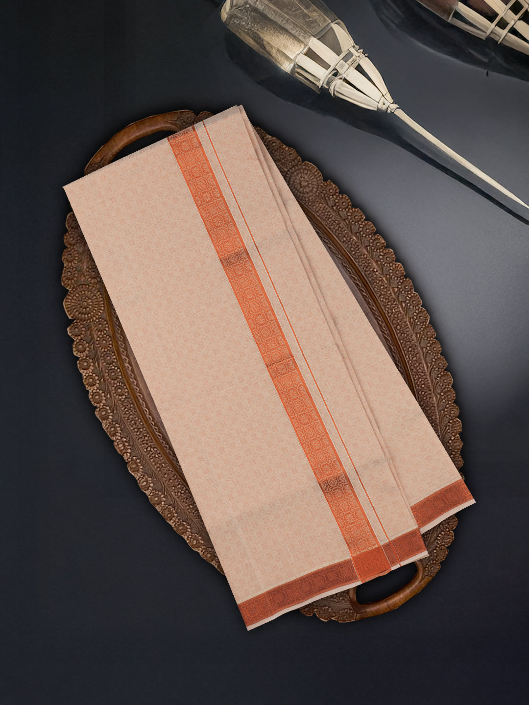 Men Copper Tissue Jacquard Shirting & Dhoti Set Celebrity Elegant CEC01
