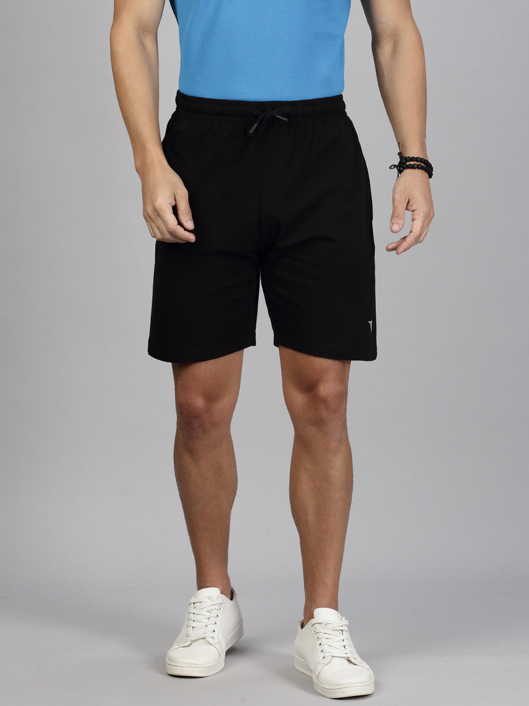 Men Blue T-shirt and Black Shorts Combo