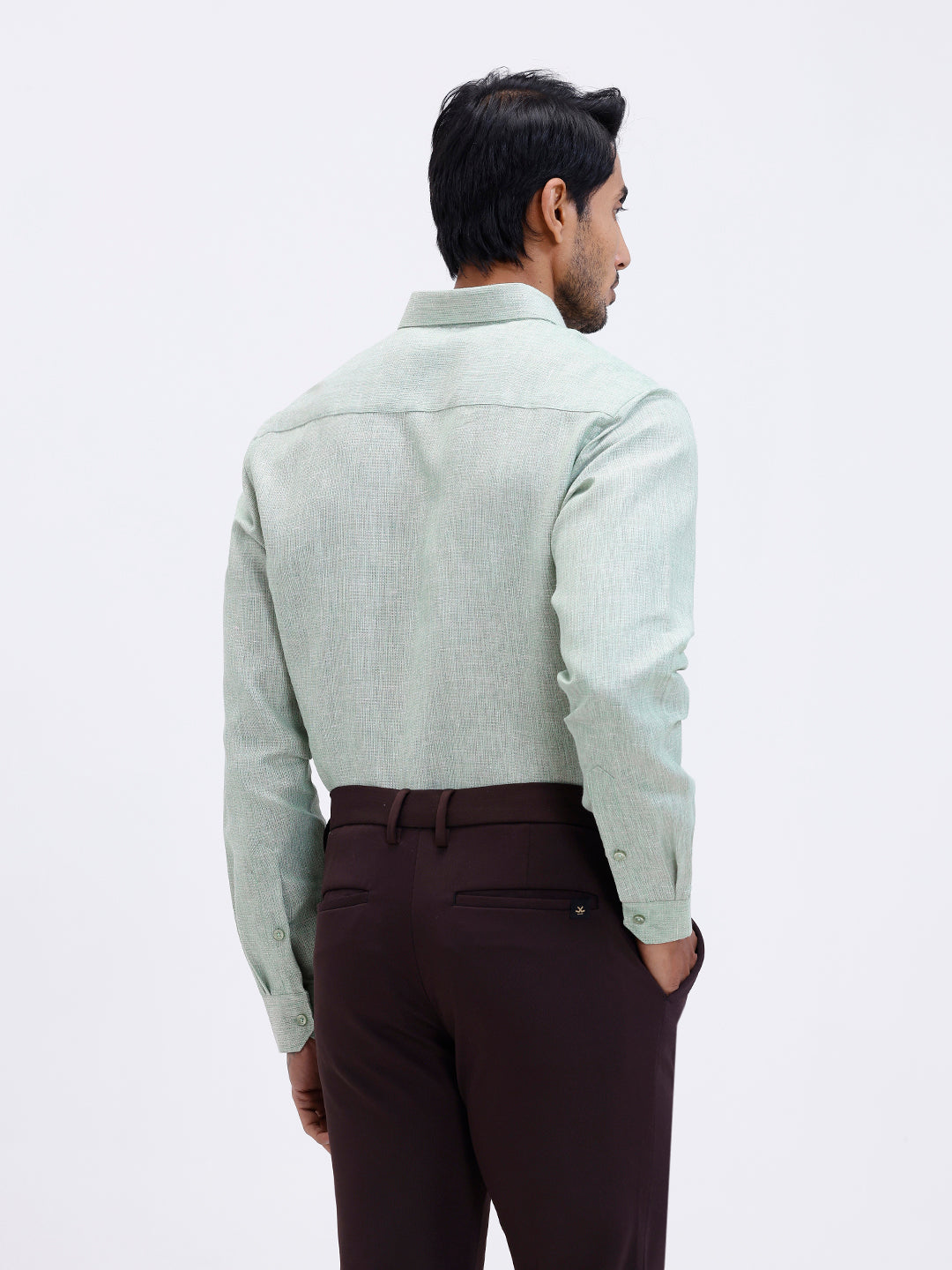 Men Cotton Rich Shirt Green Trendy 12 YL1