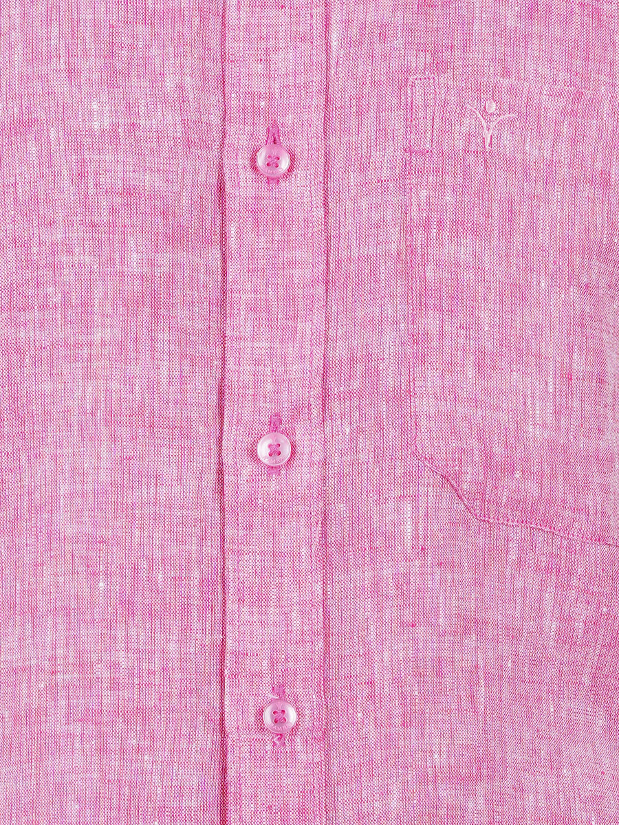 Men Pure Linen Shirt Light Pink L77